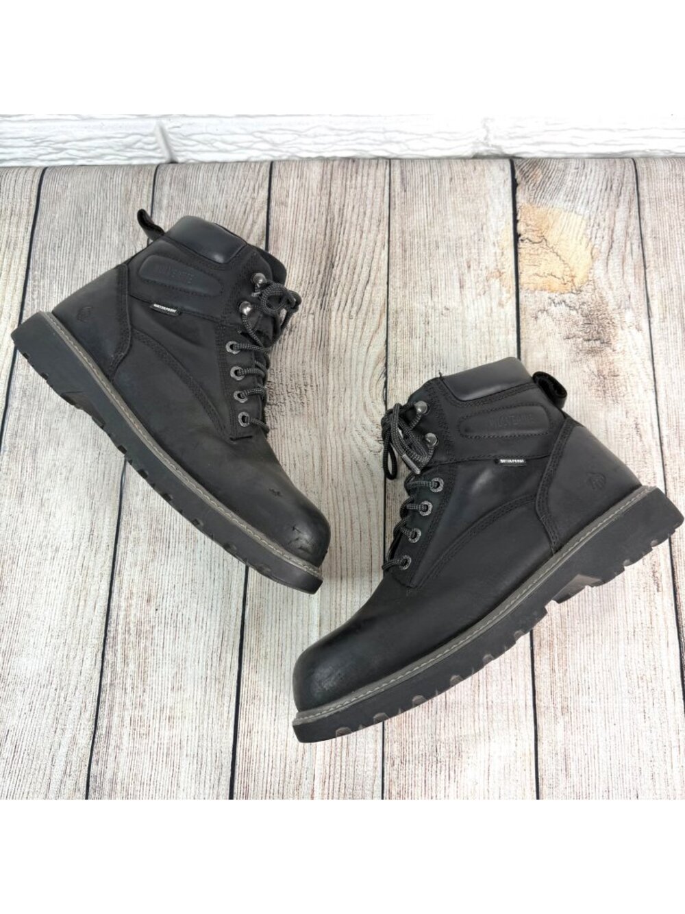 Dr Scholls Wolverine Waterproof 6” Steel Toe Work Boots Black Mens Size 11EW